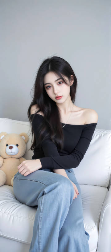 Fresh girl photo on the sofa