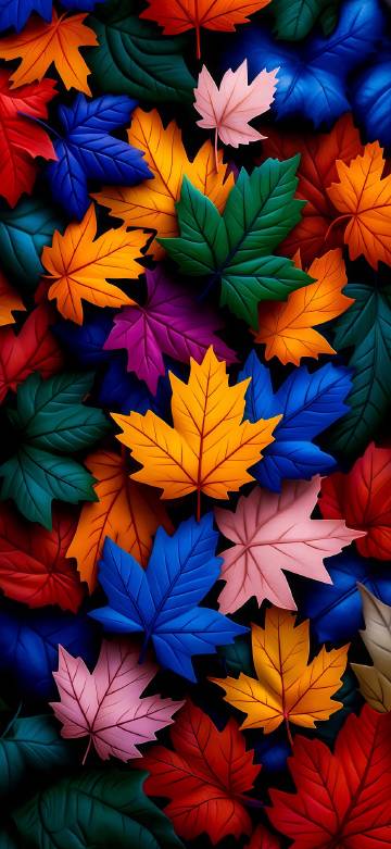 Colorful and diverse maple leaf wallpaper