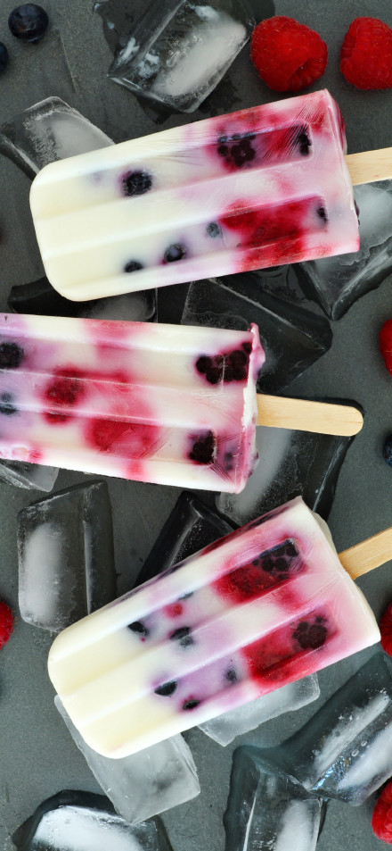 Milkshake strawberry flavored popsicle phone wallpaper
