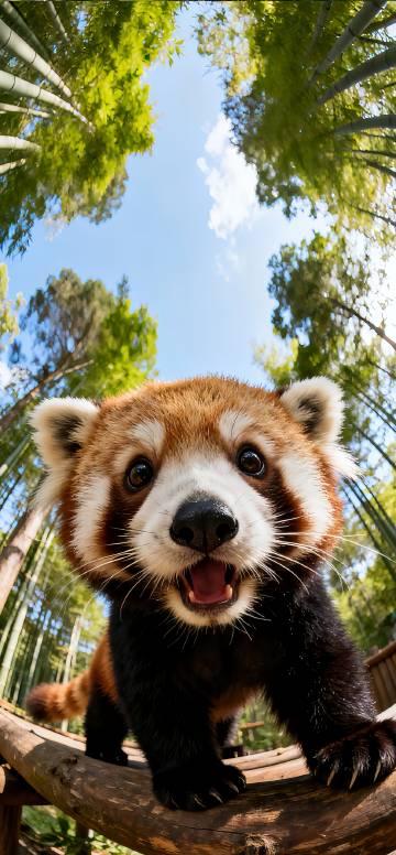 Cute Raccoon Looking at the Camera Depth Effect 4K wallpaper