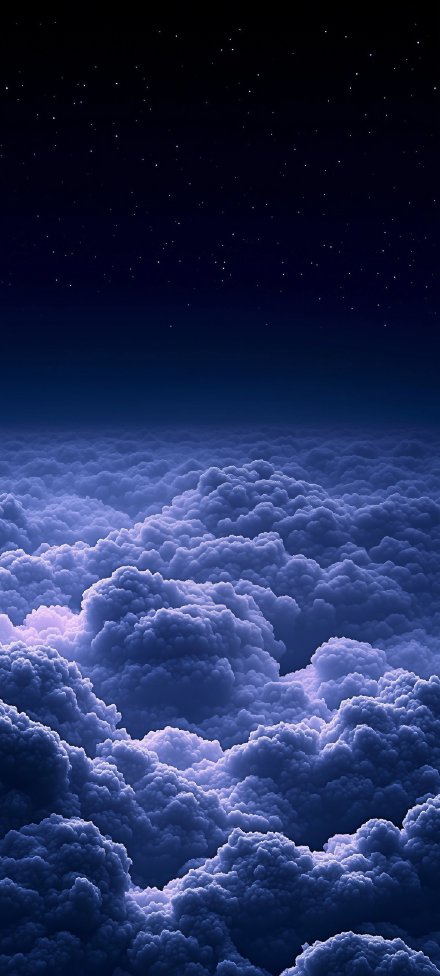 Dreamy Clouds Under a Starry Night HD Wallpaper