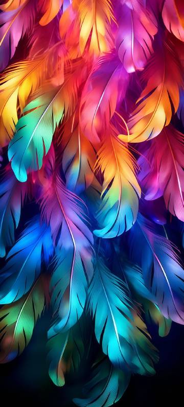 Colorful feathers, gorgeous dreamy