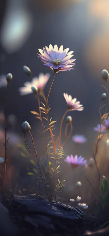 Romantic Nature Flowers Aesthetic Phone Wallpaper