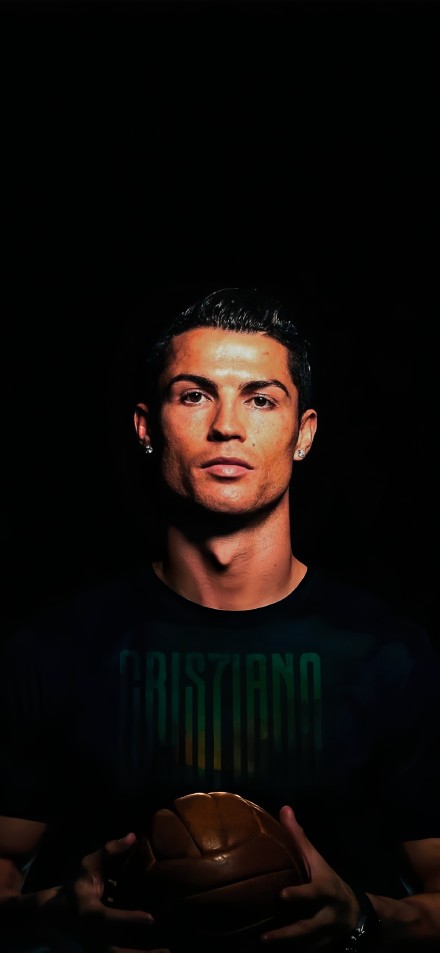 Cristiano Ronaldo famous Portuguese football player black background
