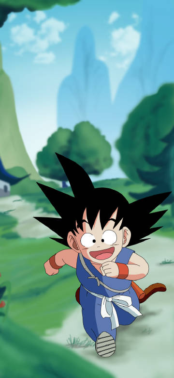 Dragon ball wallpaper:running little goku