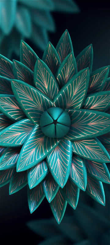 Futuristic abstract flowers phone wallpaper