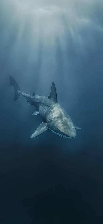Shark in the deep Sea Phone Wallpaper