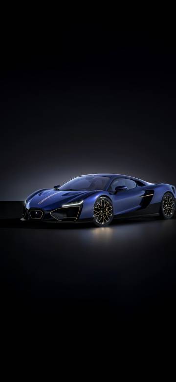 Dark Blue Supercar On A Black Background 4K Wallpaper