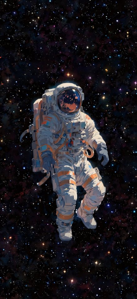 Astronaut Floating in the Dark Starry Sky 4K Wallpaper