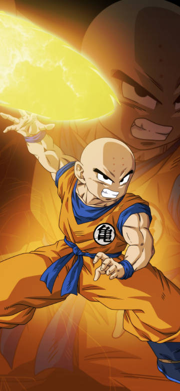 Dragonball Krillin's battle moment phone wallpaper