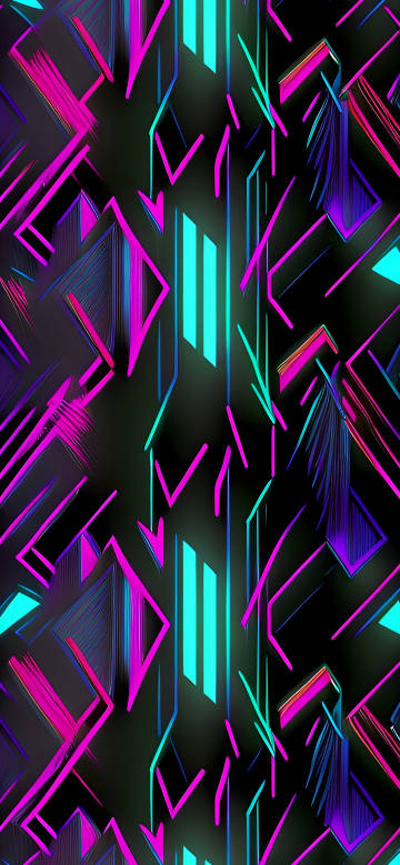 Abstract geometric lines in neon light effects