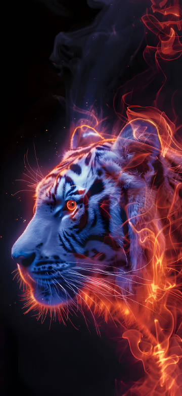 Fantasy Smoke Tiger 4K phone wallpaper
