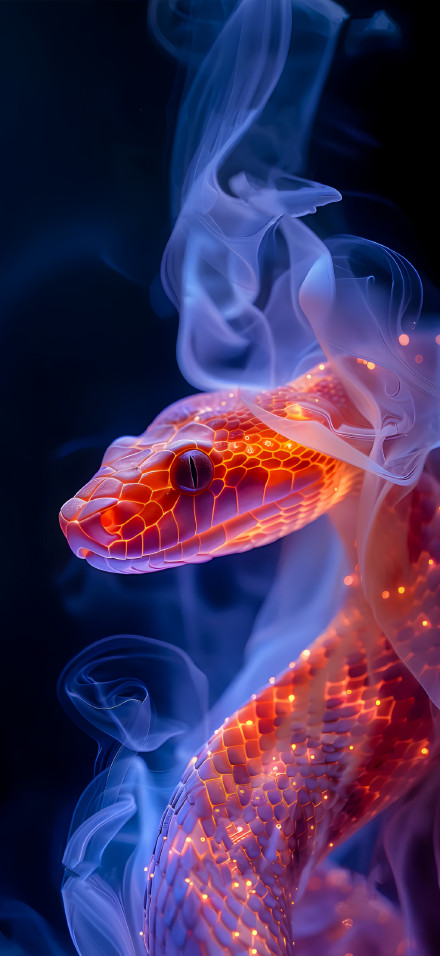 Fantasy Smoke Snake 4K phone wallpaper