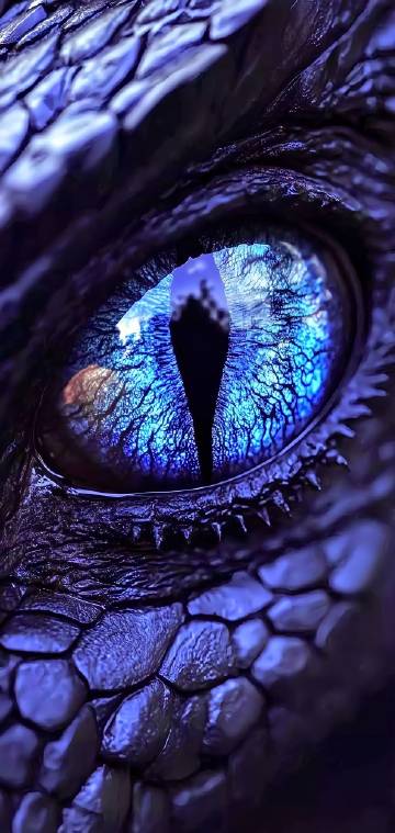 Close-up Shot of a Blue Dragon's Eye Wallpaper