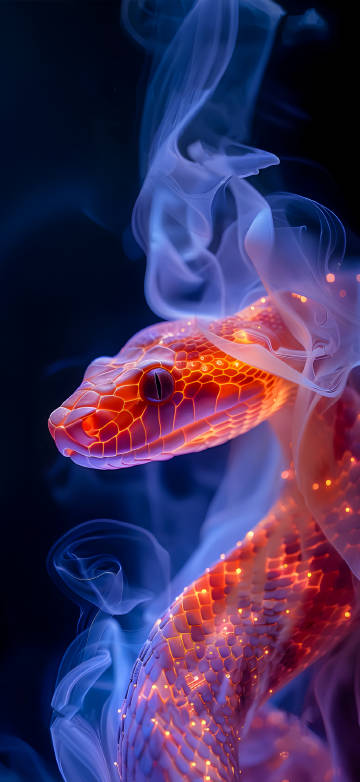 Fantasy Smoke Snake 4K phone wallpaper