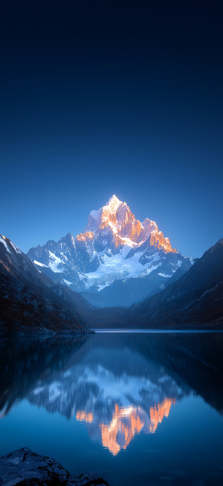 Majestic Snow Mountain Alpenglow 4K Wallpaper