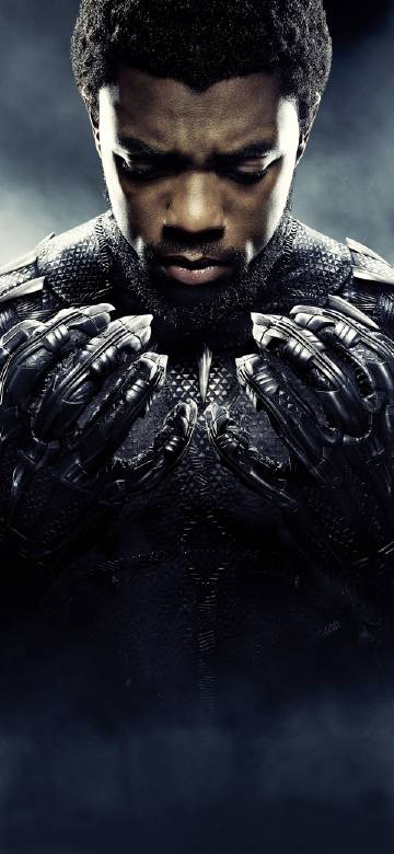 Black Panther Chadwick Boseman in Vibranium Armor Phone Wallpaper