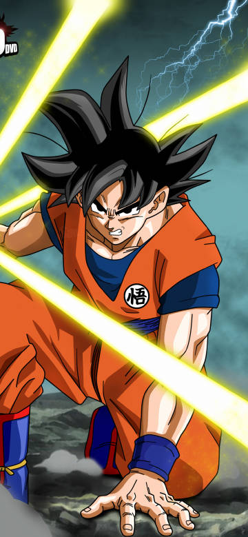 Goku's Power Burst phone wallpaper