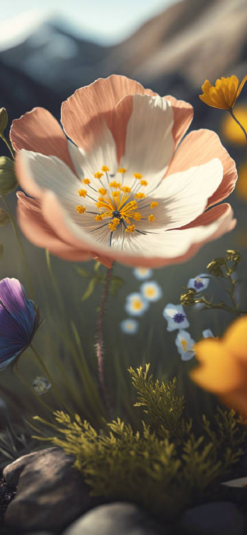 Dreamy Magic Flower with Morning Glow Phone Wallpaper