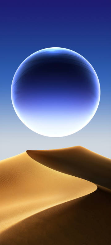 OPPO Find X7 Ultra Wallpaper: A blue sphere in the desert