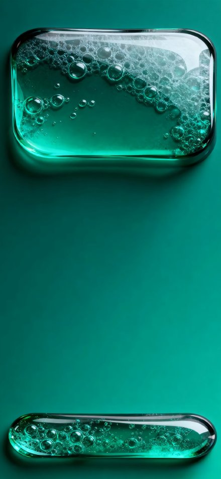 Minimalist Green Glass Bubble iPhone Lock Screen Wallpaper