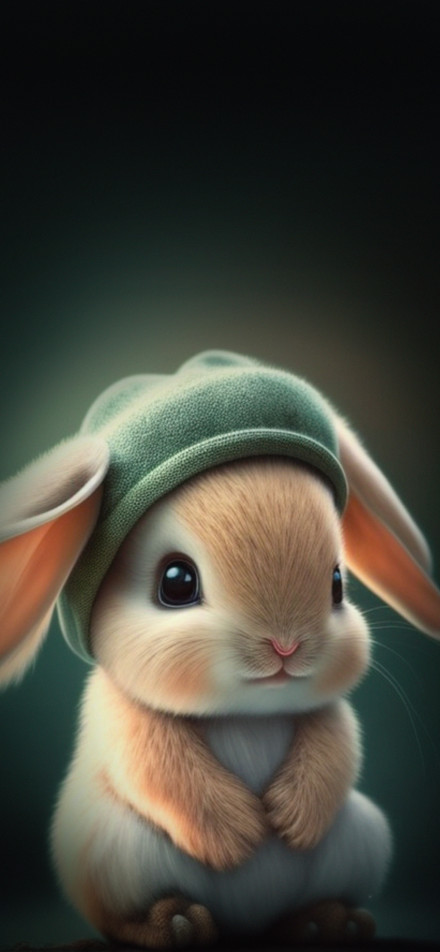 Fluffy cute bunny 4K phone wallpaper