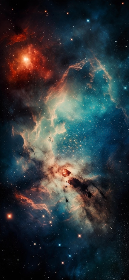 Vibrant Nebula and Starry Sky 4K Phone Wallpaper