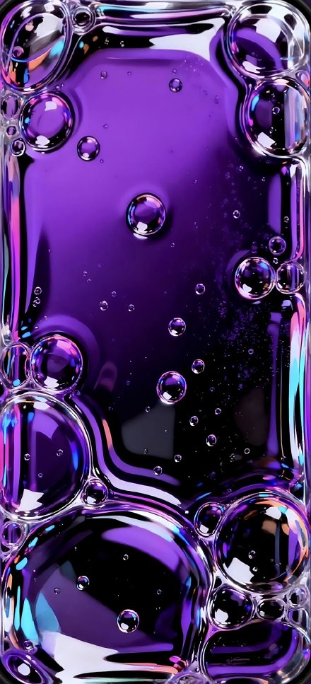 Purple Glass Bubbles Abstract 4K Wallpaper