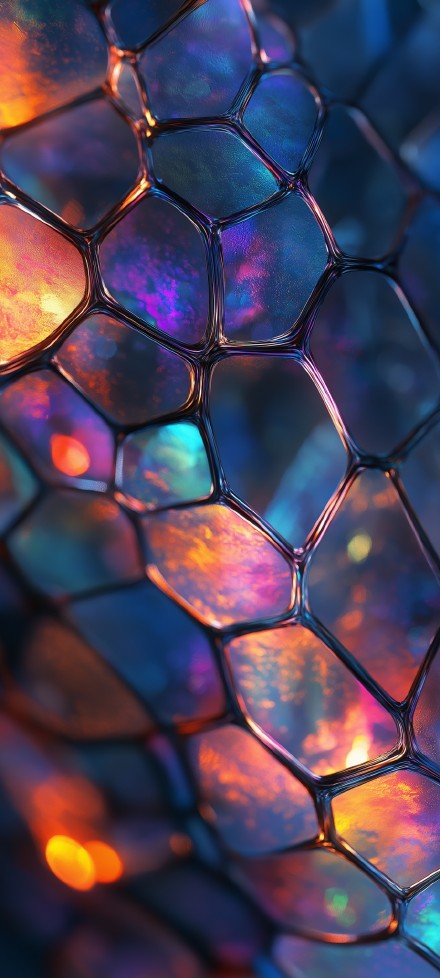 Colorful Glowing Iridescent Scales Texture 4K Wallpaper