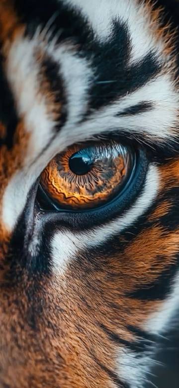 Tiger eye close-up phone wallpaper