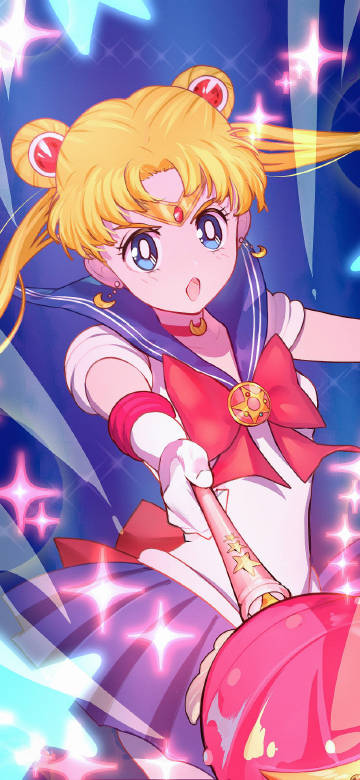 Beautiful Sailor Moon Transformation Moment Phone Wallpaper