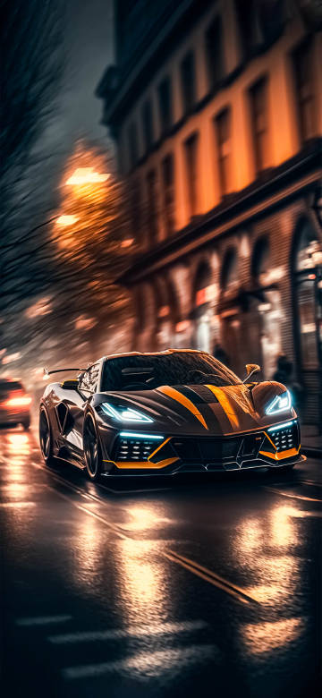 Cool Corvette Sports Car Phone Wallpaper 4K