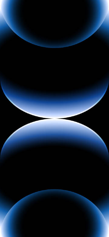 Blue gradient abstract rings on black background phone wallpaper