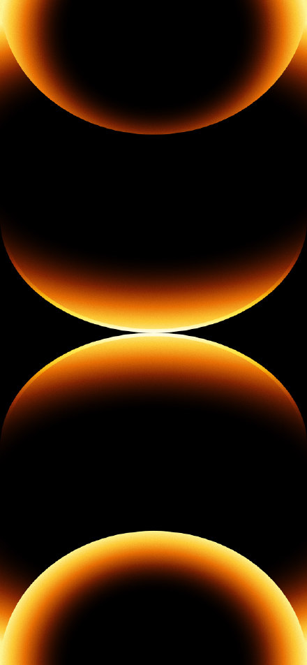 Orange abstract circle on black background phone wallpaper