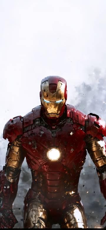 Battle-Damaged Iron Man Suit in Smoke 4K Wallpaper