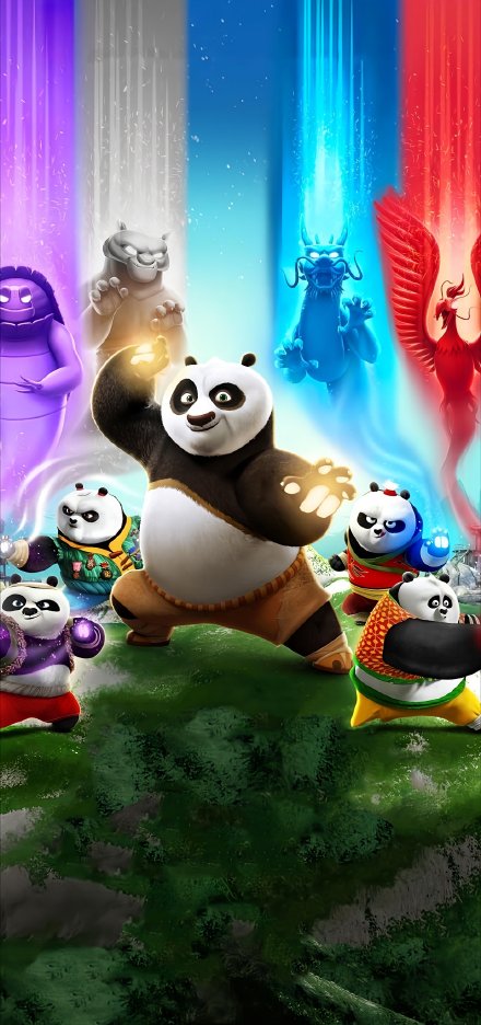 Po and the Panda Kids 4K Wallpaper