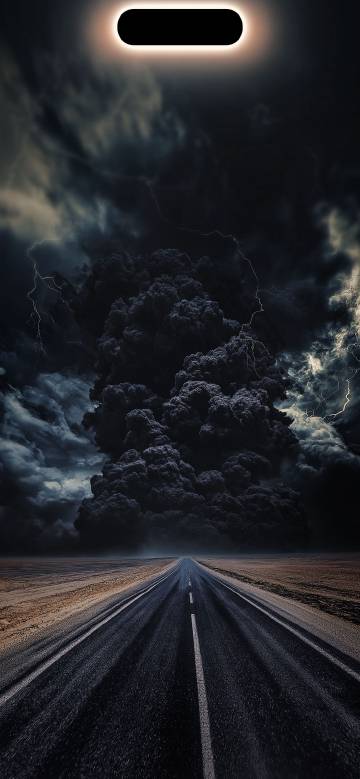 Beautiful Wallpaper: Highway Beneath Storm Clouds