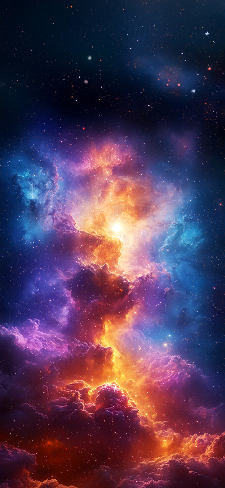 Colorful Orange And Purple Galaxy 4K Wallpaper