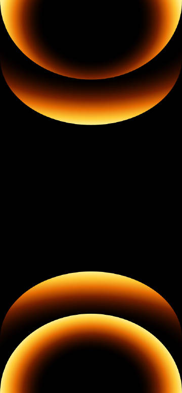 Orange abstract semicircle ring on black background phone wallpaper