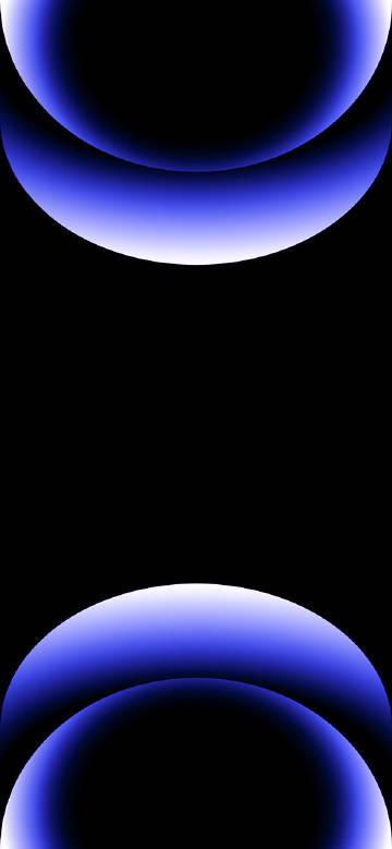 Blue abstract semicircle rings on black background phone wallpaper