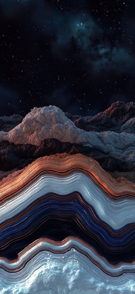 Beautiful Wallpaper: Close-Up of Colorful Rocks Under the Starry Sky