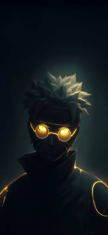 Cyberpunk Kakashi Hatake Gold Neon 4K Wallpaper