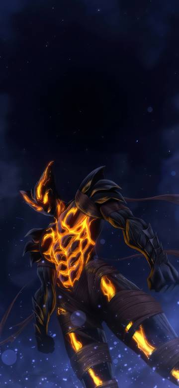 Super cool flame armor character phone wallpaper