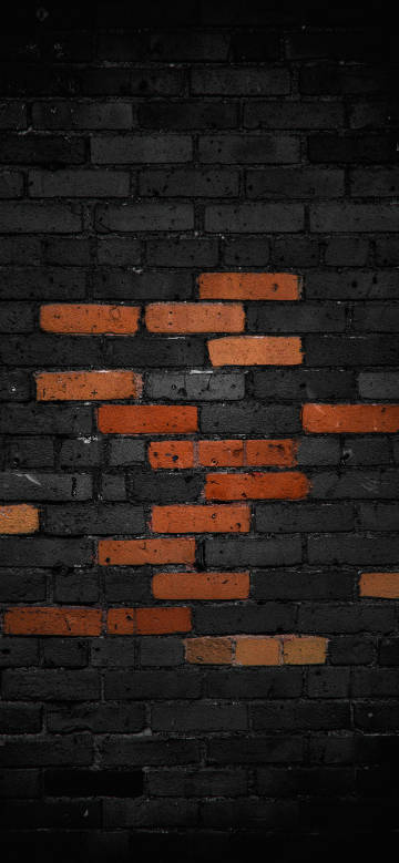 Colorful bricks on black wall phone wallpaper