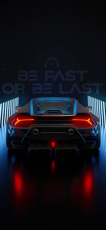 Charm of futuristic sports car rear phone wallpaper