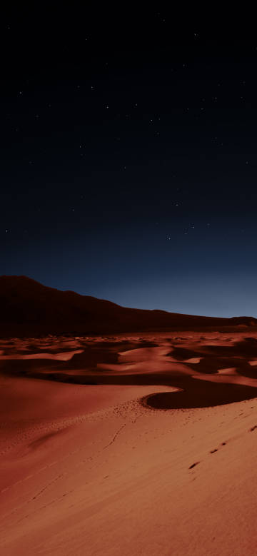 Desert under the deep starry sky phone wallpaper