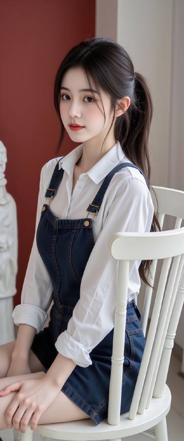 Quiet and fresh ponytail girl wallpaper