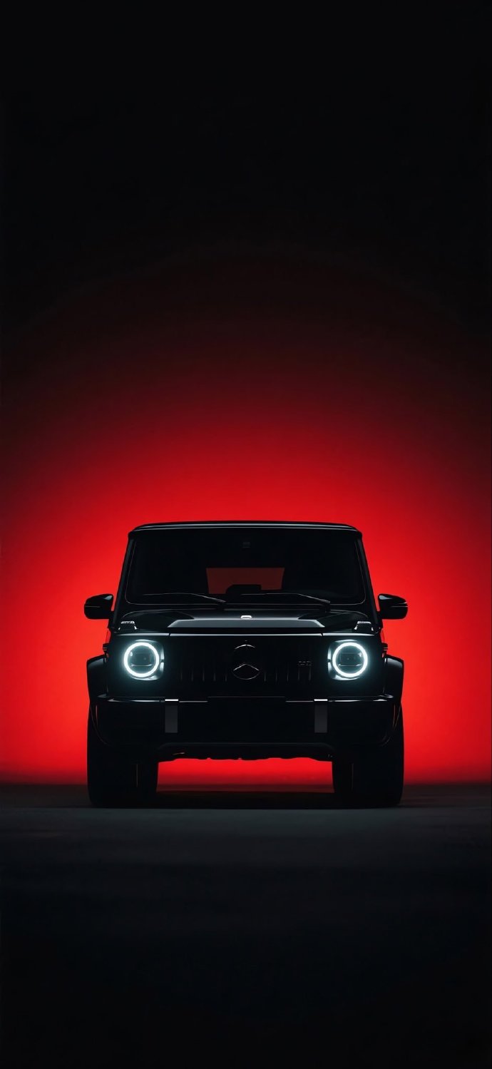 A Mercedes-Benz on a Red Background Wallpaper