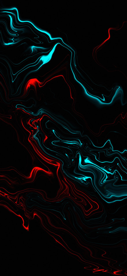 Abstract pattern of liquid flowing on a black background