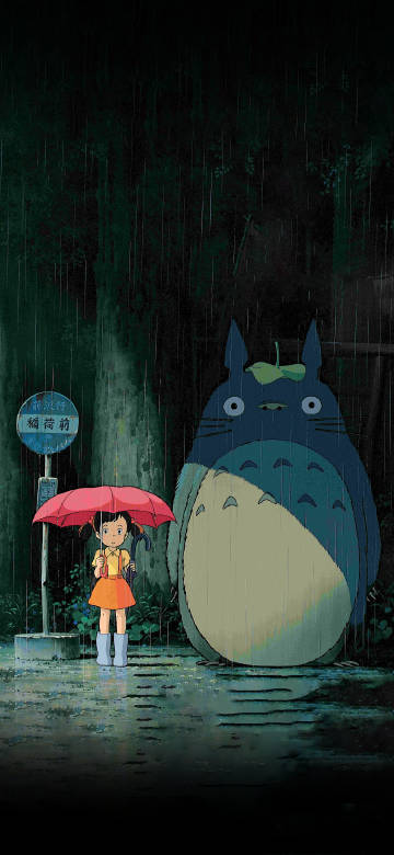 Totoro's rainy night time with a girl